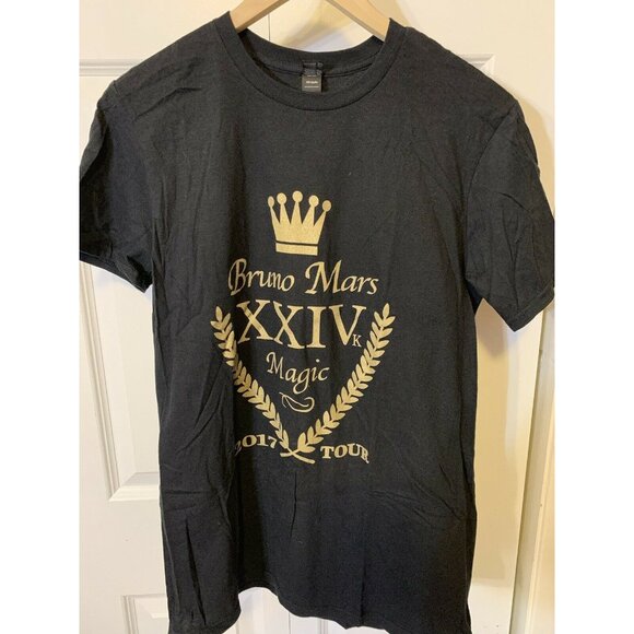 Bruno Mars Unisex Sz Medium‎ Black 24K Magic World Tour 2017 Concert Tee T-Shirt - Picture 4 of 8